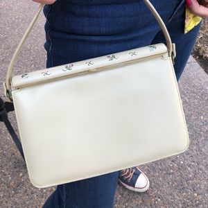 Vintage Etra Cream Leather Handbag